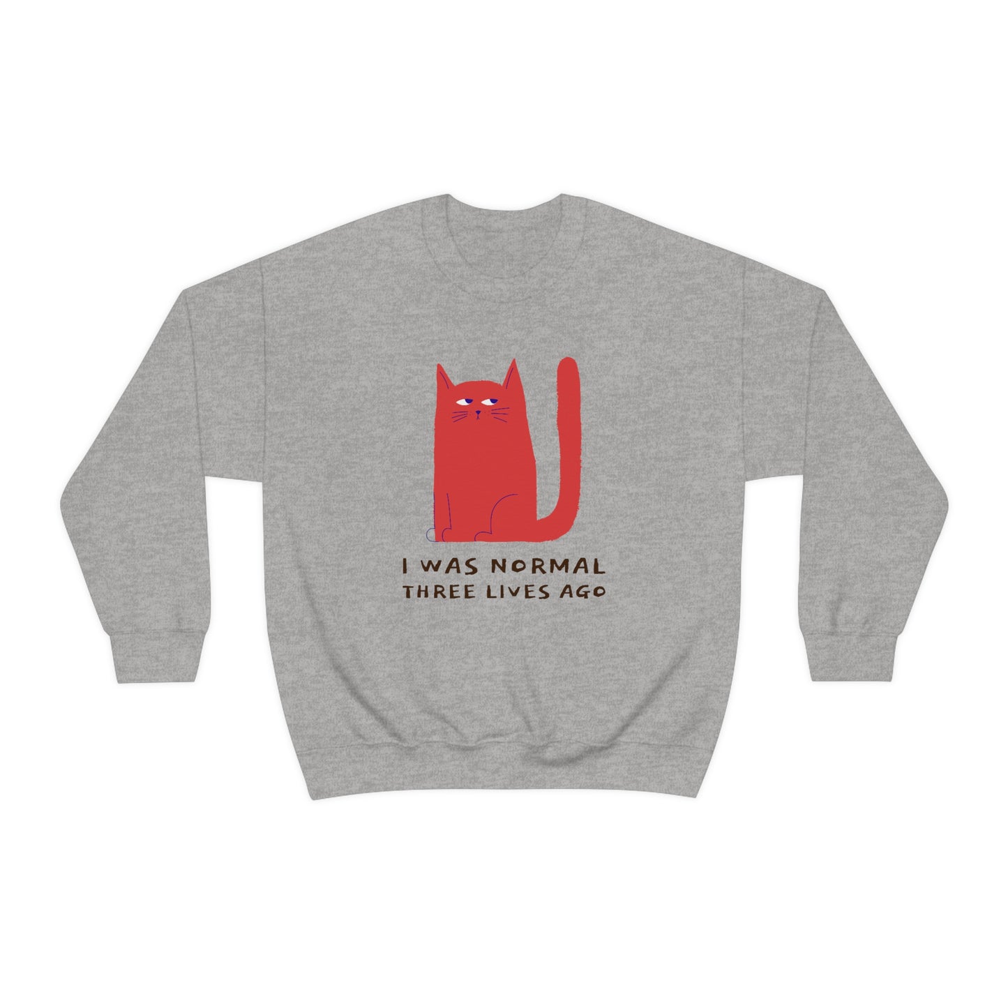 "I Was Normal Three Lives Ago" Unisex Heavy Blend Crewneck Sweatshirt