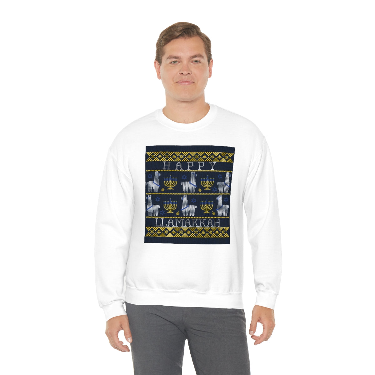 "Happy Llamakkah" Unisex Heavy Blend Crewneck Sweatshirt