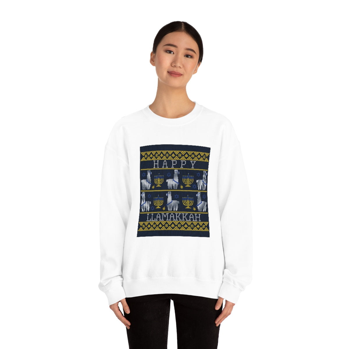 "Happy Llamakkah" Unisex Heavy Blend Crewneck Sweatshirt