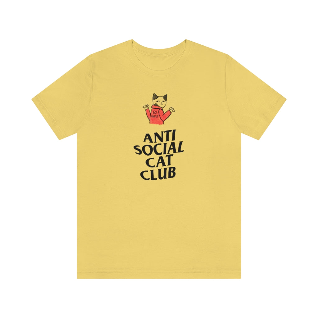 “Anti Social Cat Club” Shirt - Unisex Short-Sleeve Jersey Tee