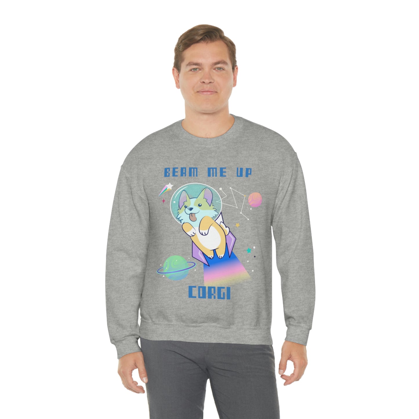 "Beam Me Up Corgi" Unisex Heavy Blend Crewneck Sweatshirt