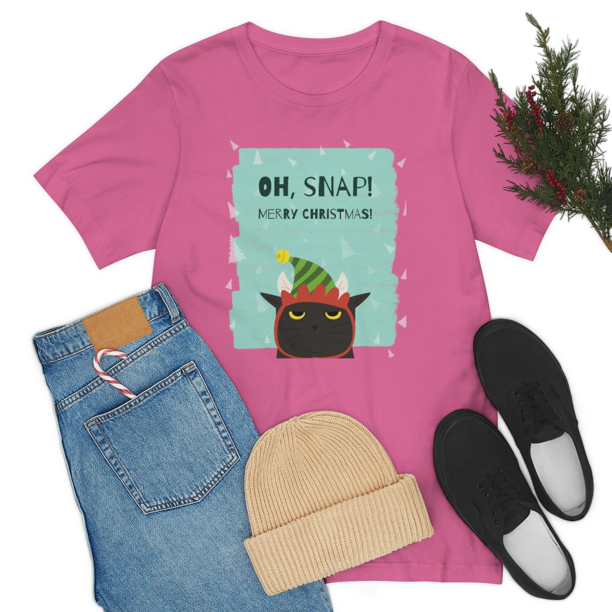 "OH SNAP.  MERRY CHRISTMAS" Unisex Jersey Short Sleeve Tee