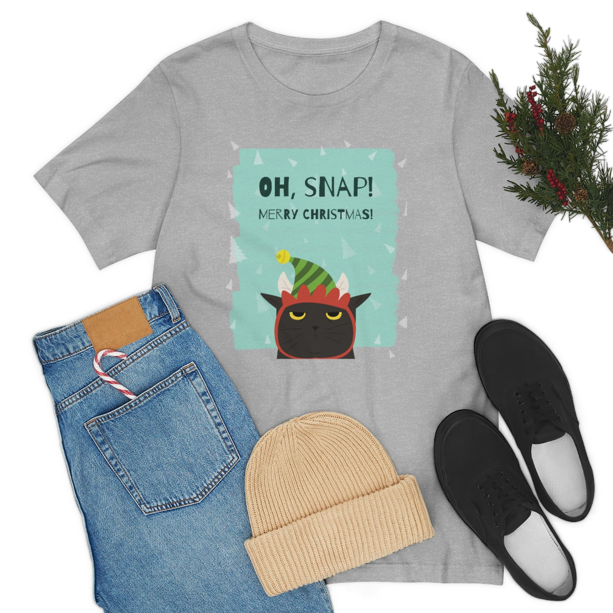 "OH SNAP.  MERRY CHRISTMAS" Unisex Jersey Short Sleeve Tee