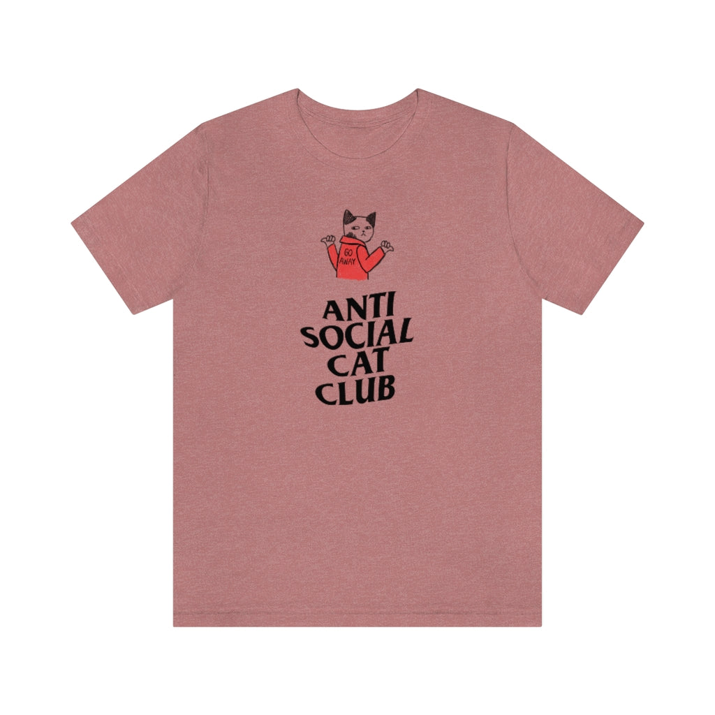 “Anti Social Cat Club” Shirt - Unisex Short-Sleeve Jersey Tee