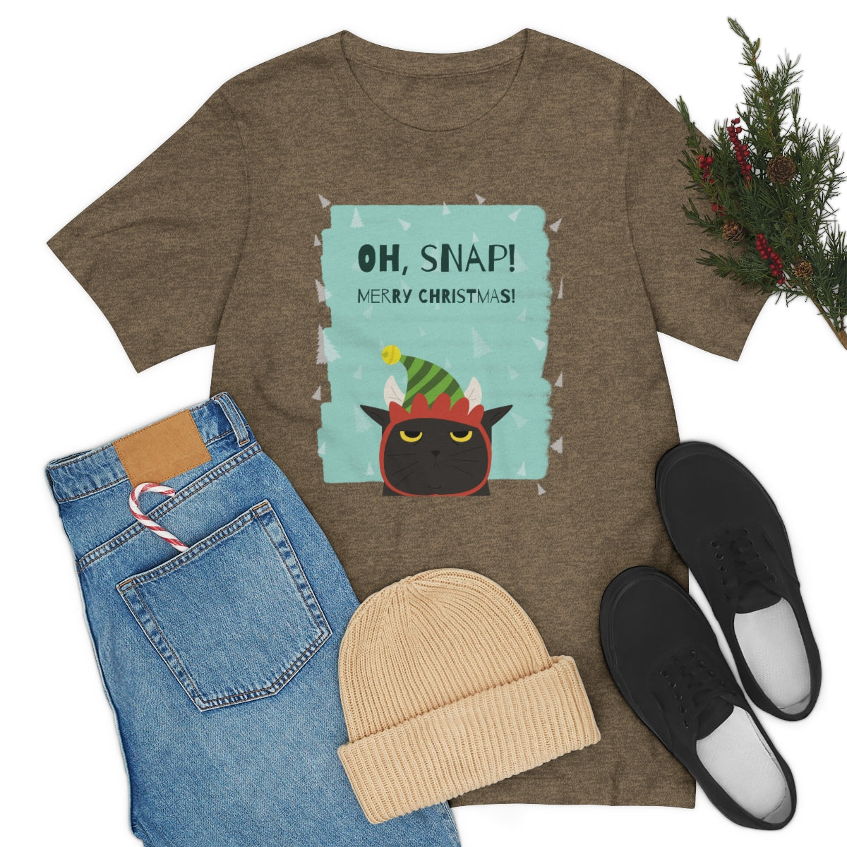 "OH SNAP.  MERRY CHRISTMAS" Unisex Jersey Short Sleeve Tee