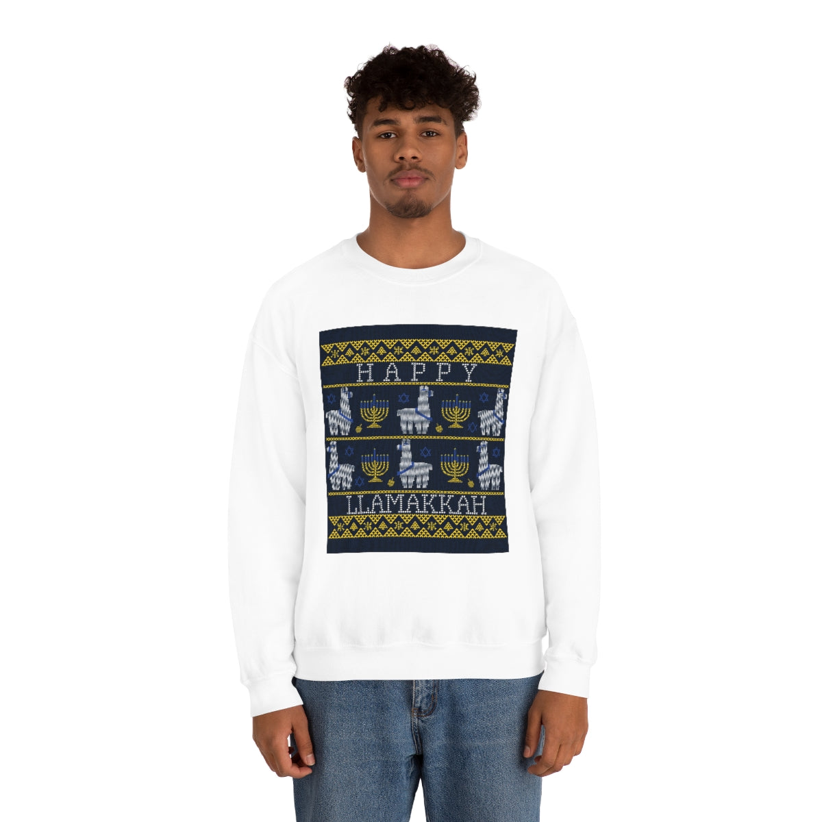 "Happy Llamakkah" Unisex Heavy Blend Crewneck Sweatshirt