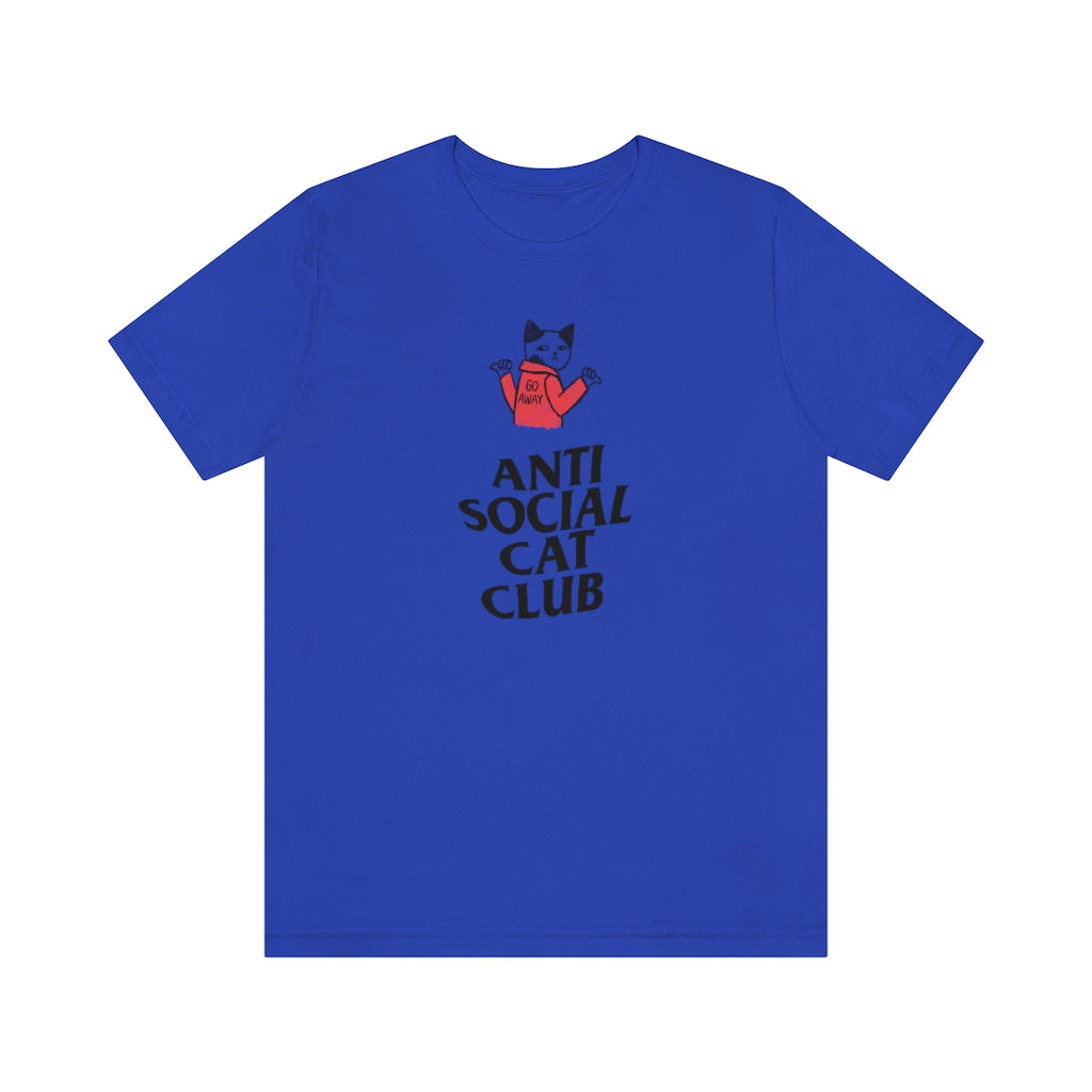 “Anti Social Cat Club” Shirt - Unisex Short-Sleeve Jersey Tee