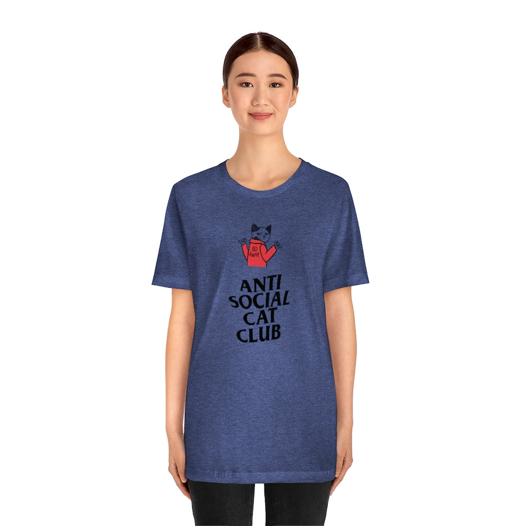 “Anti Social Cat Club” Shirt - Unisex Short-Sleeve Jersey Tee