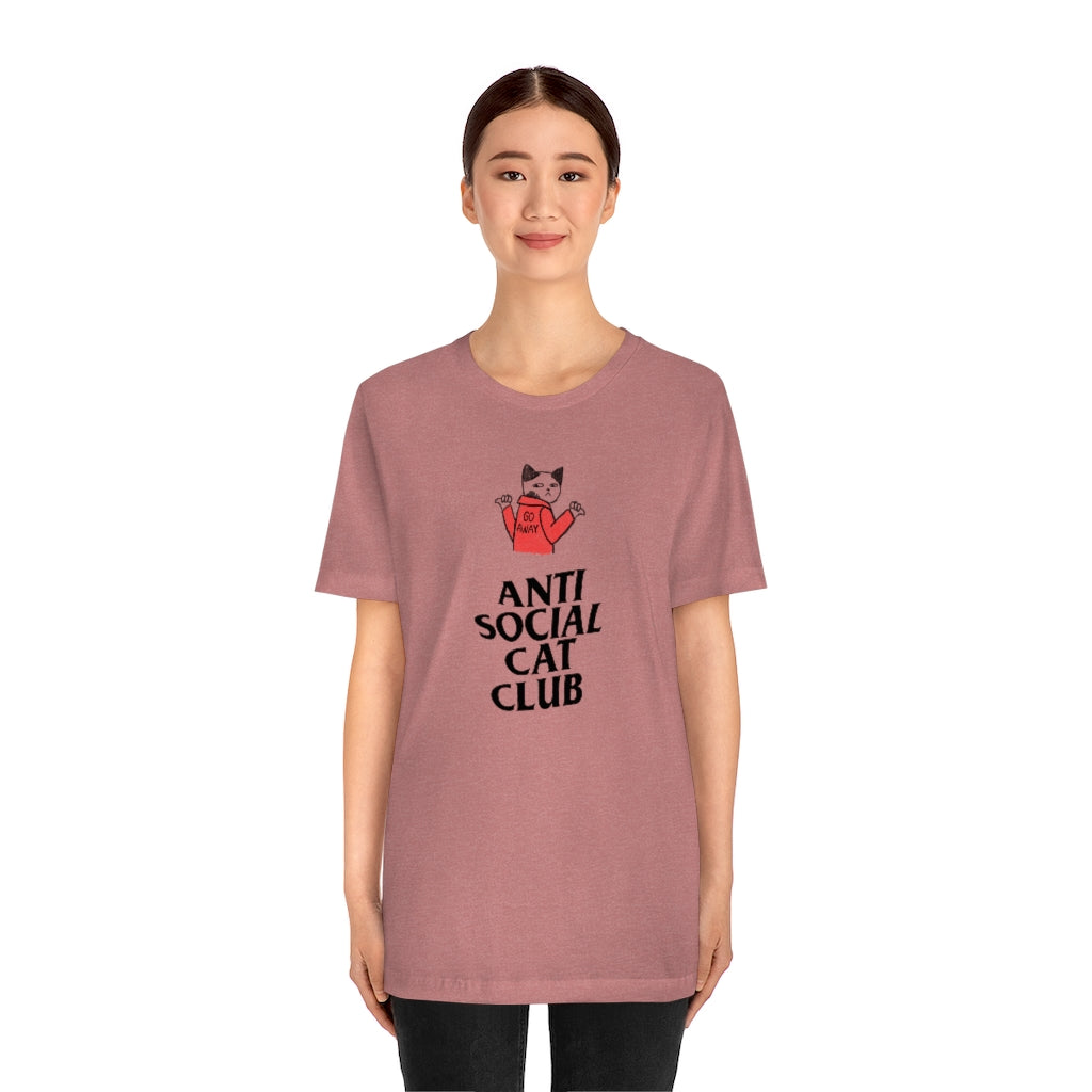 “Anti Social Cat Club” Shirt - Unisex Short-Sleeve Jersey Tee