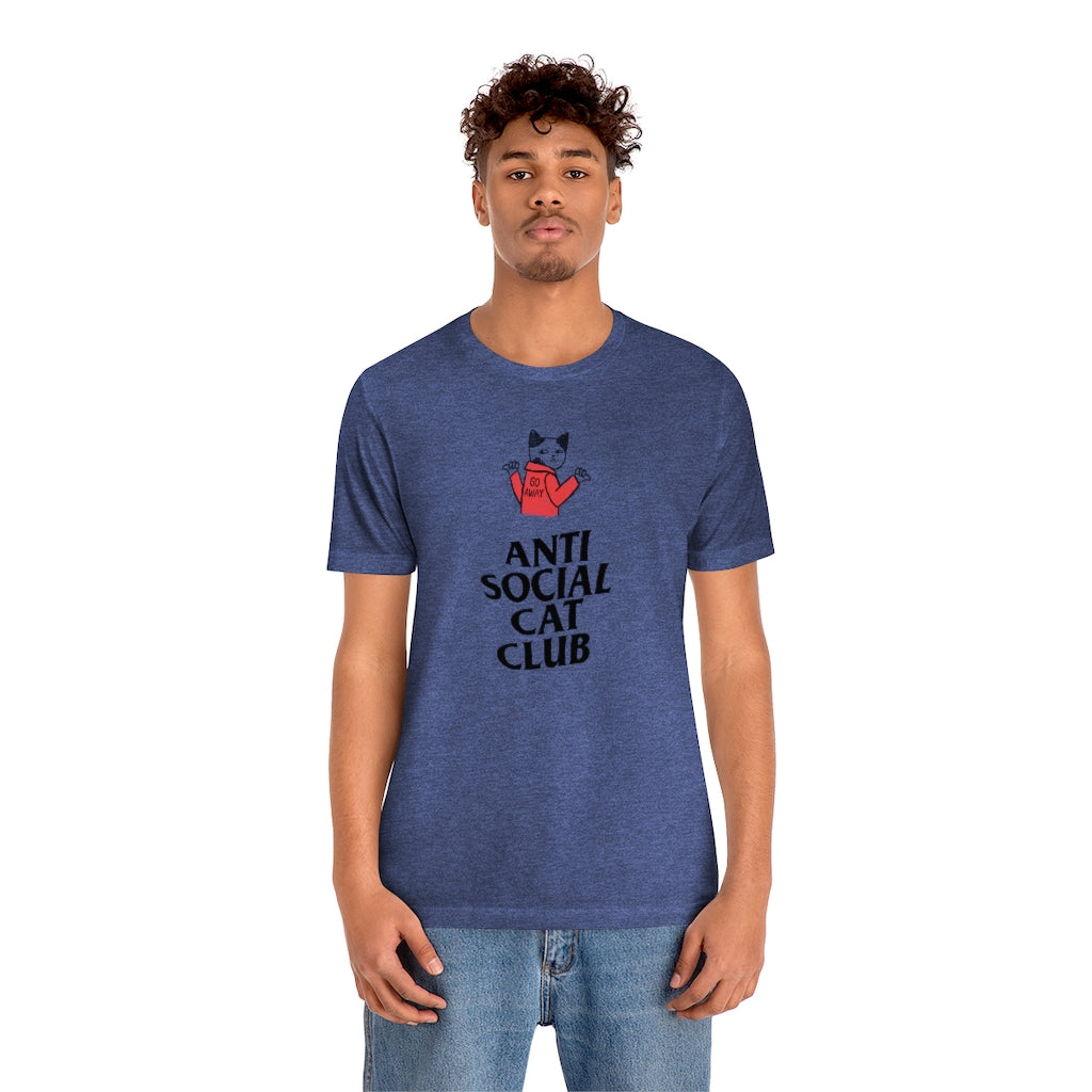 “Anti Social Cat Club” Shirt - Unisex Short-Sleeve Jersey Tee