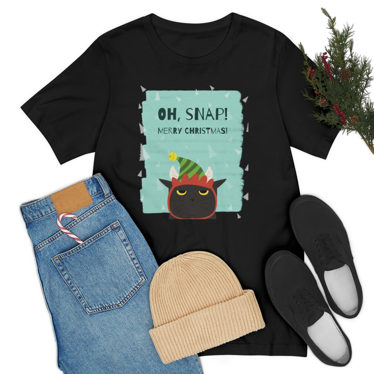 "OH SNAP.  MERRY CHRISTMAS" Unisex Jersey Short Sleeve Tee