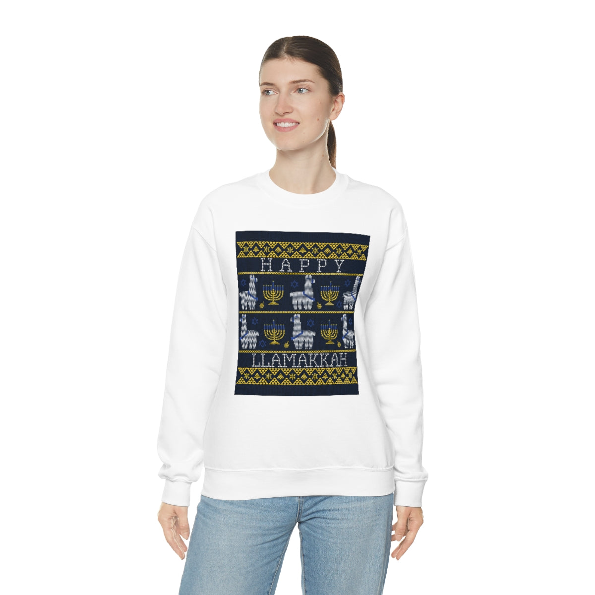 "Happy Llamakkah" Unisex Heavy Blend Crewneck Sweatshirt