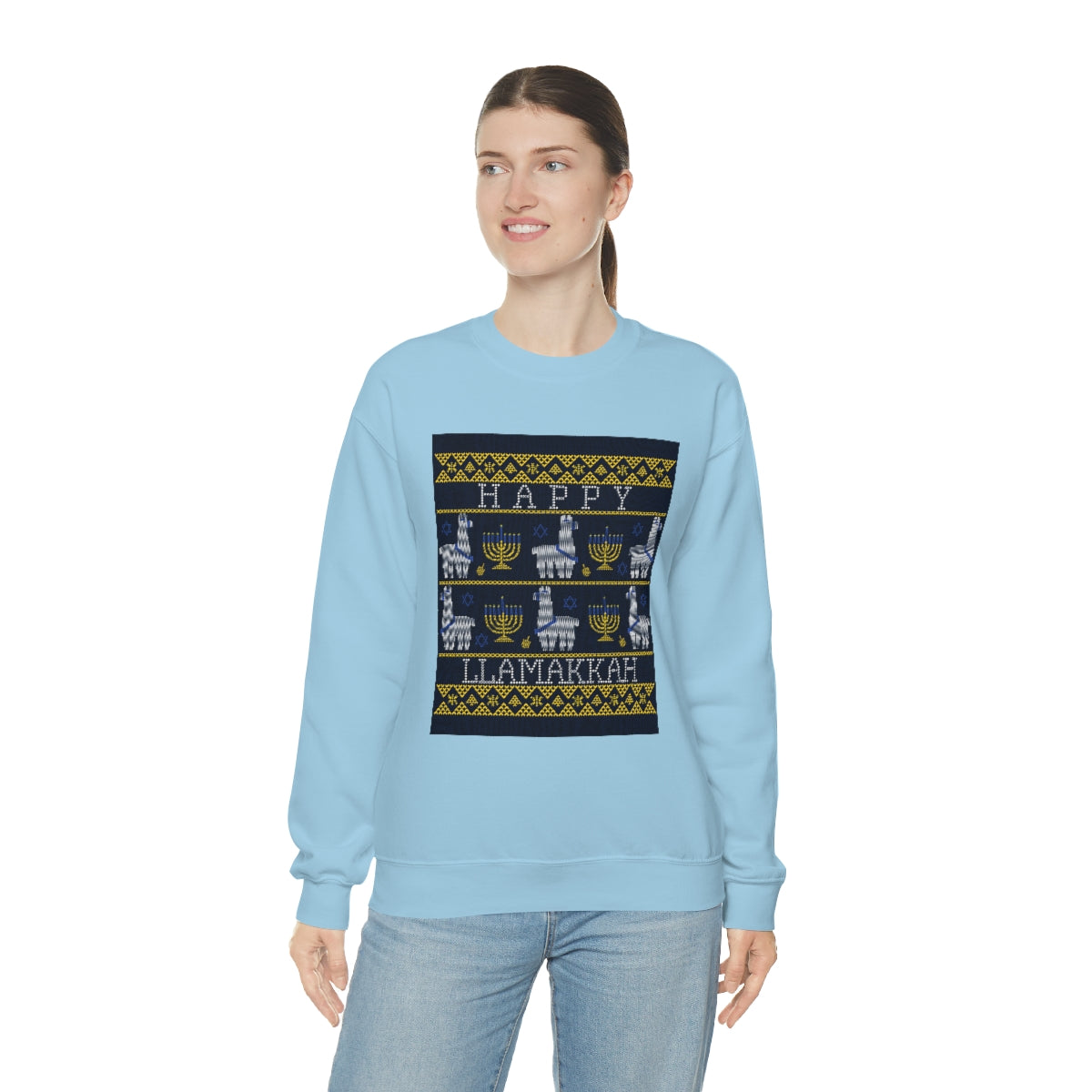 "Happy Llamakkah" Unisex Heavy Blend Crewneck Sweatshirt