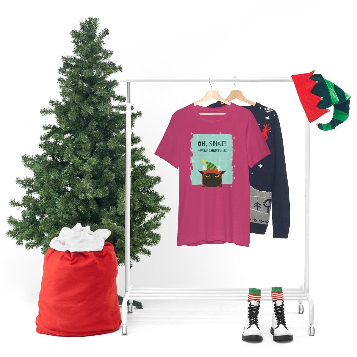 "OH SNAP.  MERRY CHRISTMAS" Unisex Jersey Short Sleeve Tee