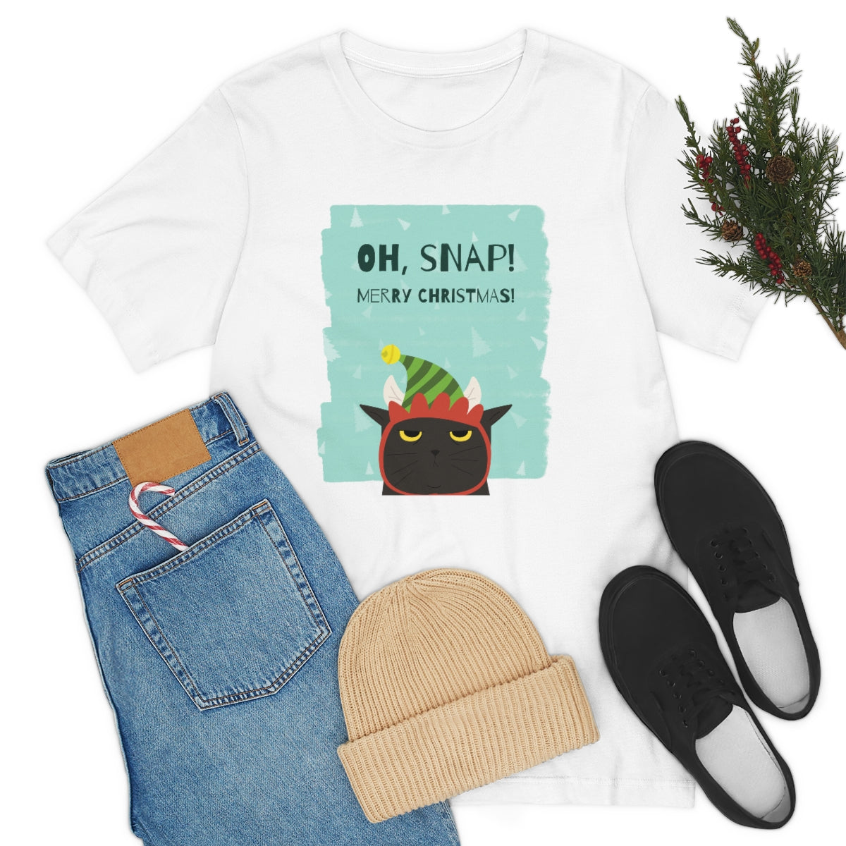 "OH SNAP.  MERRY CHRISTMAS" Unisex Jersey Short Sleeve Tee