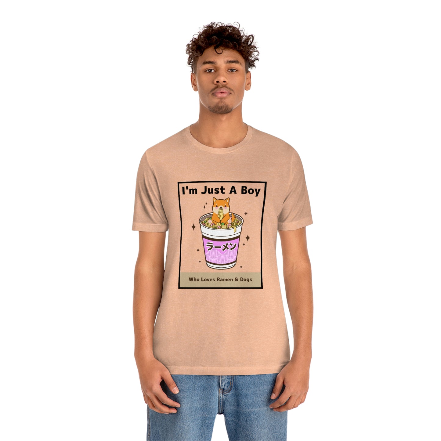 "I'm Just A Boy Who Loves Ramen & Dogs" Unisex Jersey Short Sleeve Tee