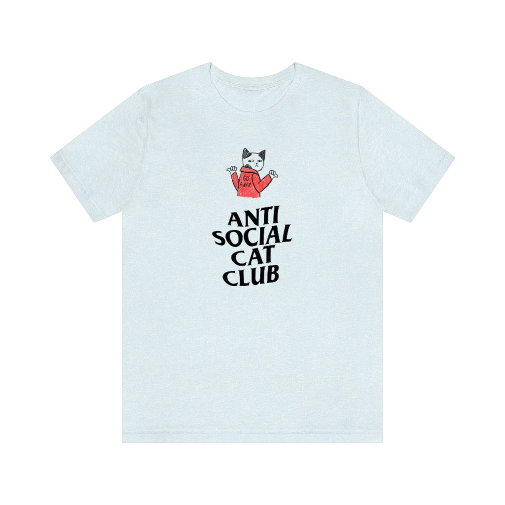 “Anti Social Cat Club” Shirt - Unisex Short-Sleeve Jersey Tee