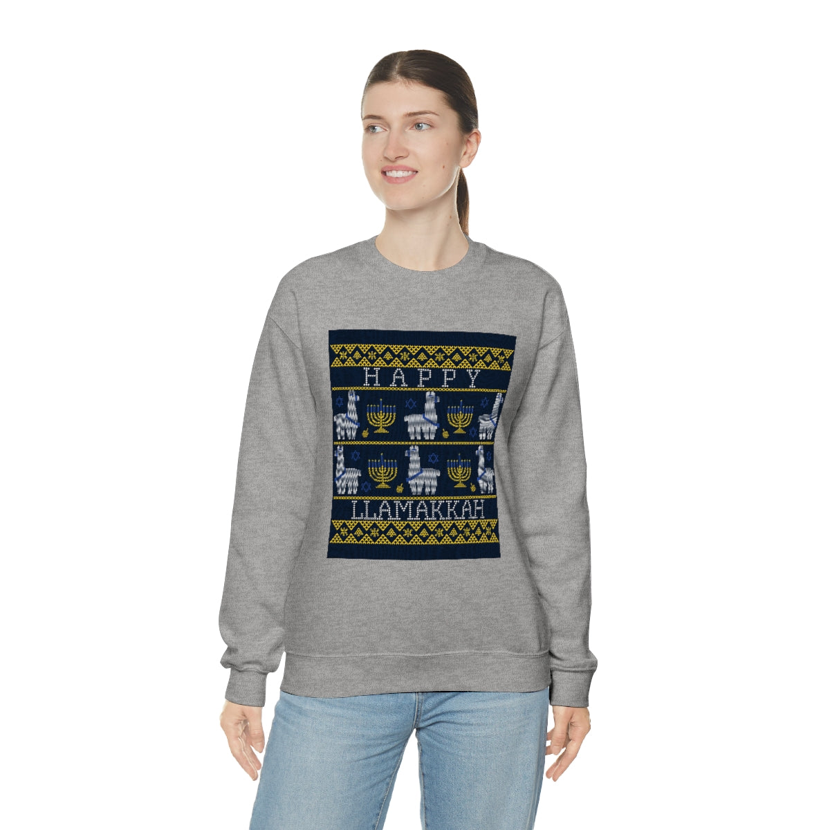 "Happy Llamakkah" Unisex Heavy Blend Crewneck Sweatshirt