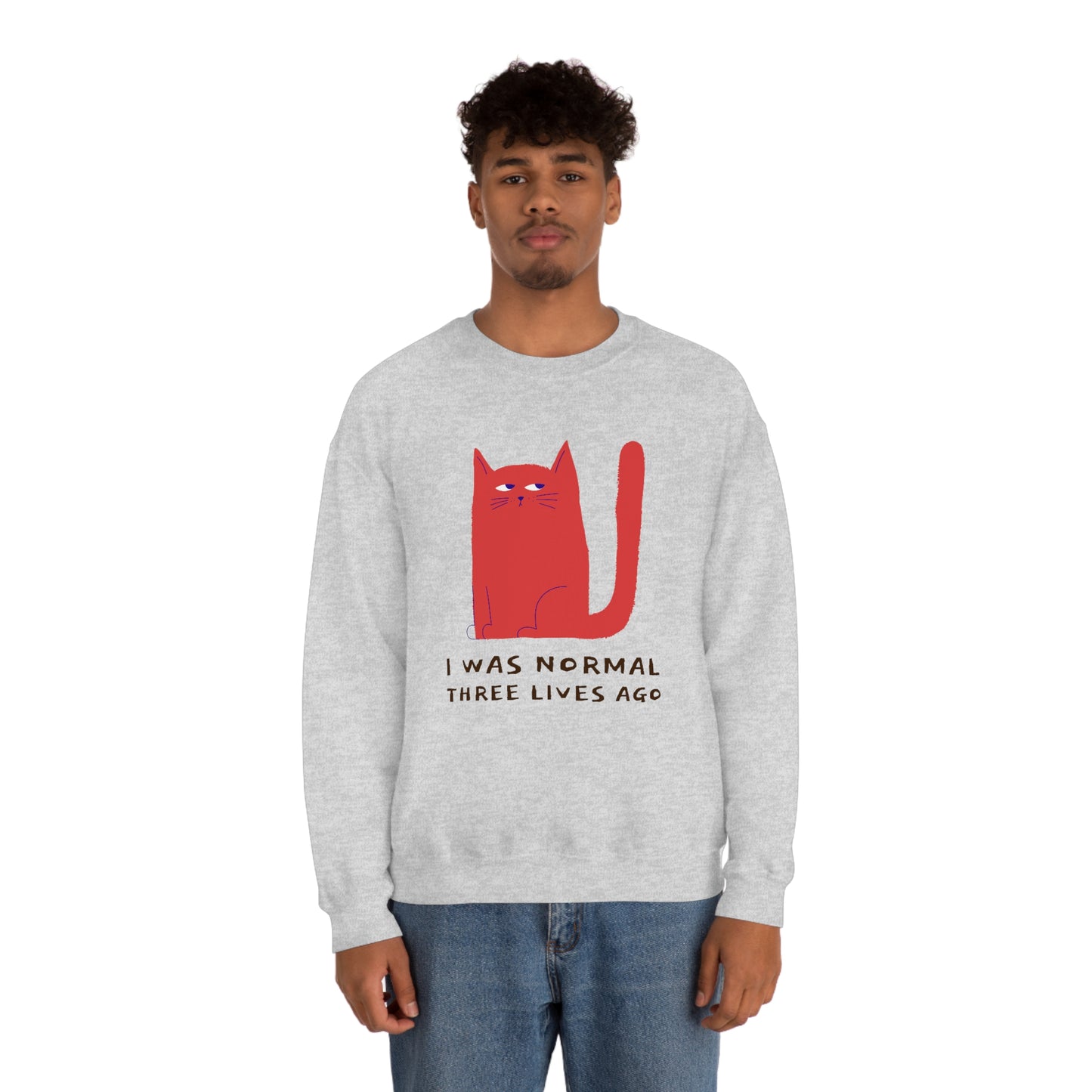 "I Was Normal Three Lives Ago" Unisex Heavy Blend Crewneck Sweatshirt