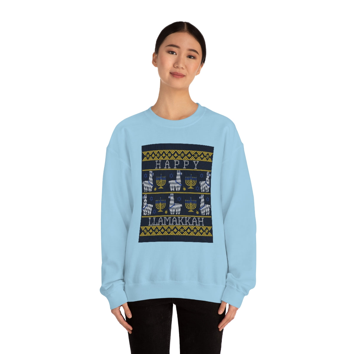 "Happy Llamakkah" Unisex Heavy Blend Crewneck Sweatshirt