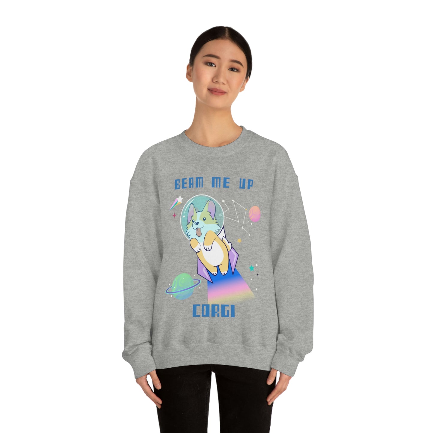 "Beam Me Up Corgi" Unisex Heavy Blend Crewneck Sweatshirt