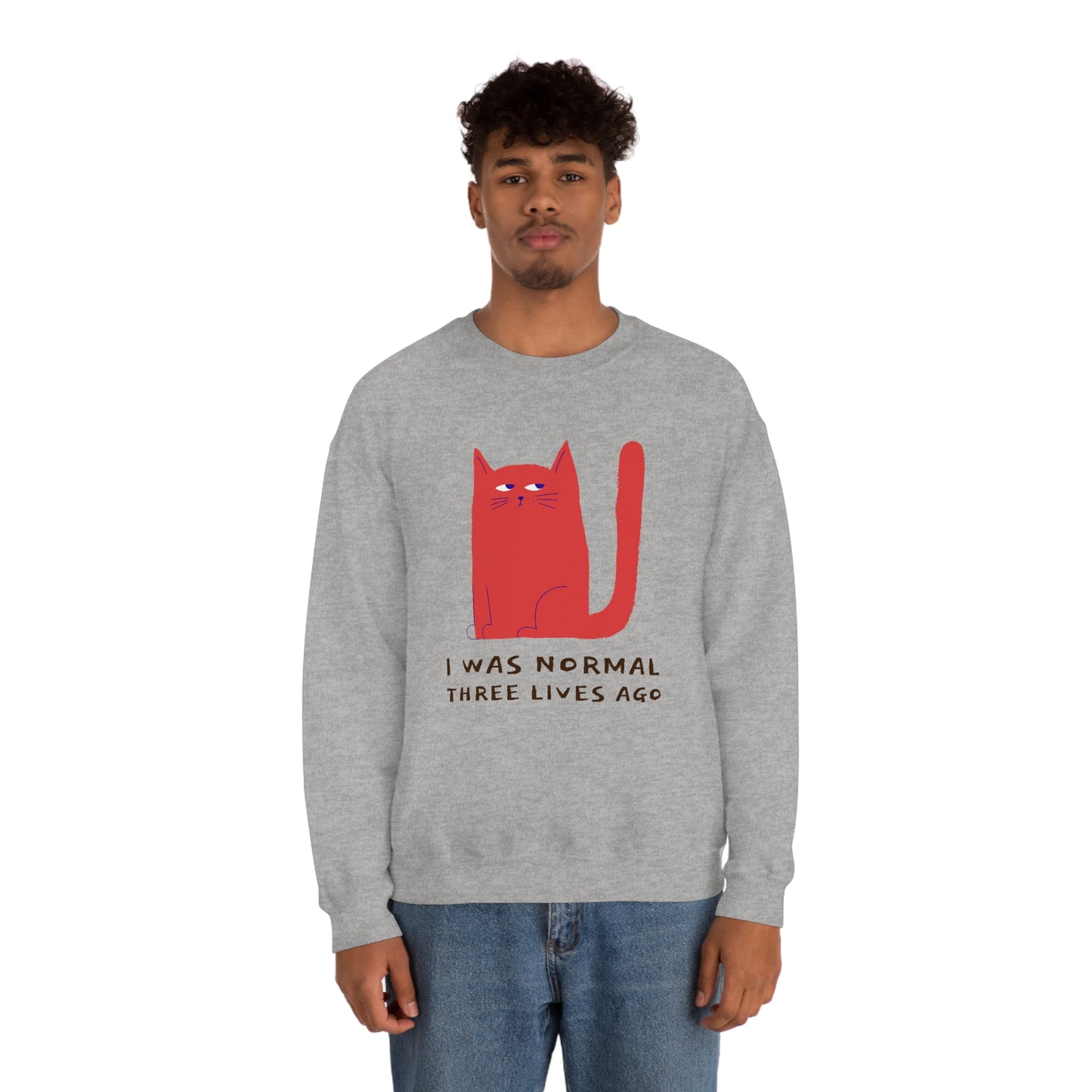 "I Was Normal Three Lives Ago" Unisex Heavy Blend Crewneck Sweatshirt