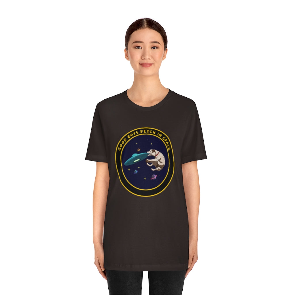 "Good Boys Fetch In Space" Unisex Jersey Short Sleeve Tee