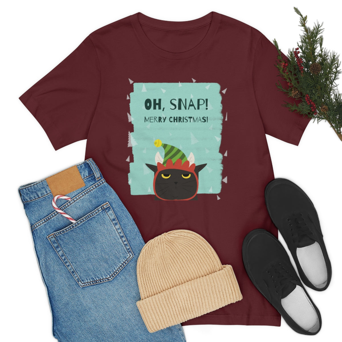 "OH SNAP.  MERRY CHRISTMAS" Unisex Jersey Short Sleeve Tee