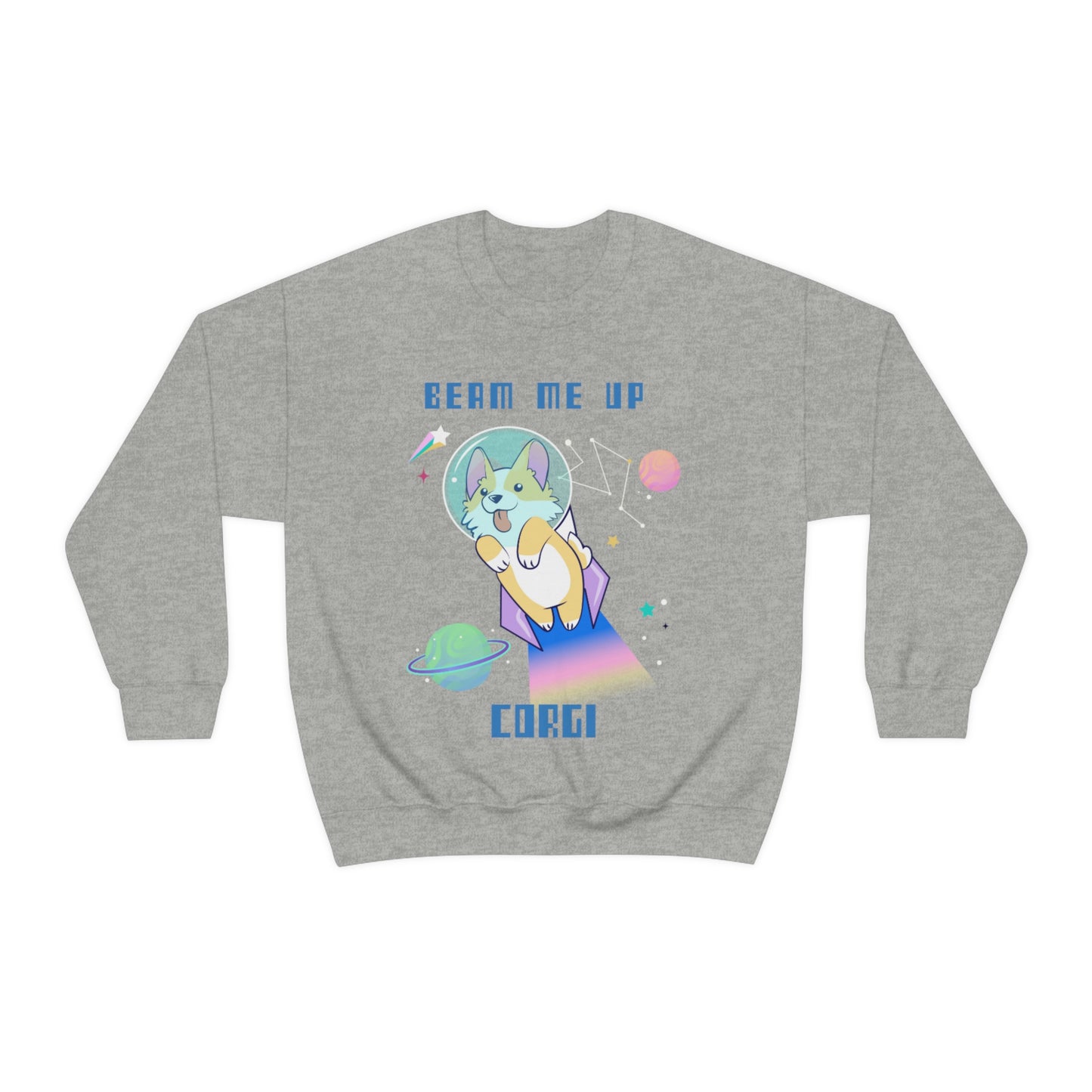 "Beam Me Up Corgi" Unisex Heavy Blend Crewneck Sweatshirt