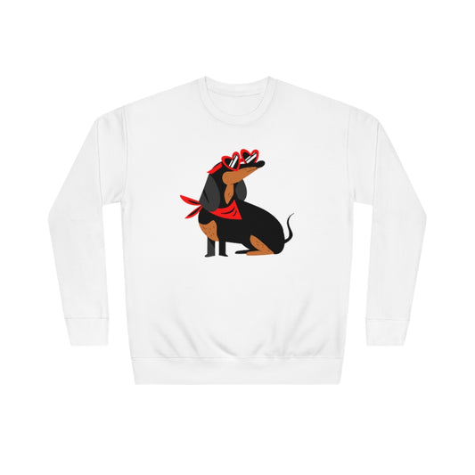 Dachshund in Sunglasses Unisex Crew Sweatshirt