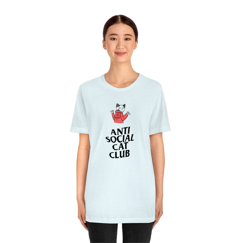 “Anti Social Cat Club” Shirt - Unisex Short-Sleeve Jersey Tee