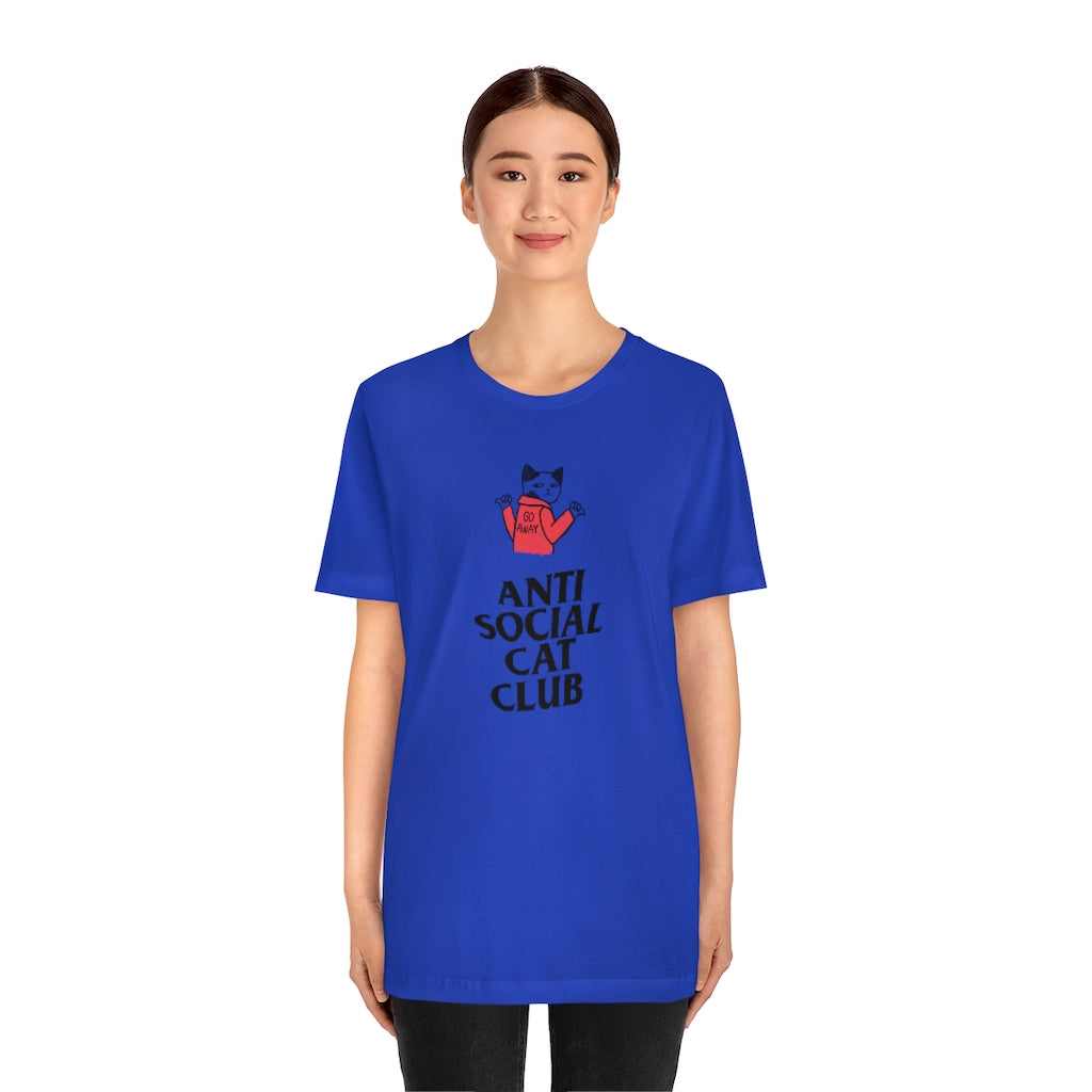 “Anti Social Cat Club” Shirt - Unisex Short-Sleeve Jersey Tee