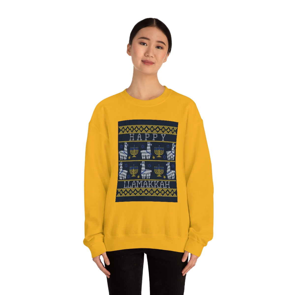 "Happy Llamakkah" Unisex Heavy Blend Crewneck Sweatshirt