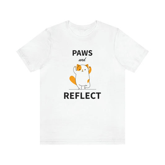 “Paws And Reflect” Shirt - Unisex Short-Sleeve Jersey Yoga Tee