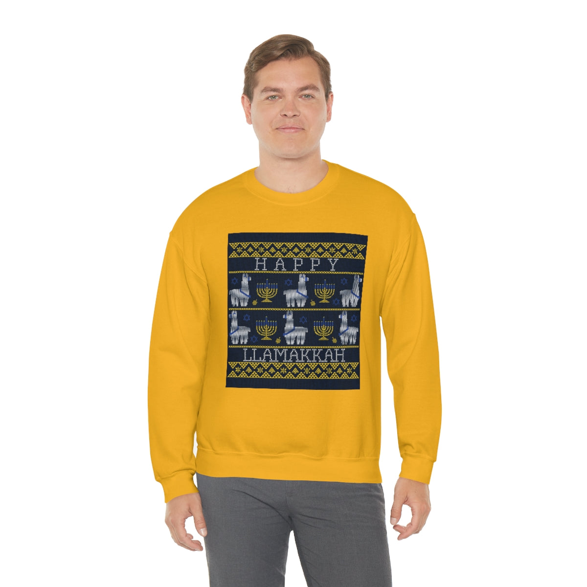 "Happy Llamakkah" Unisex Heavy Blend Crewneck Sweatshirt