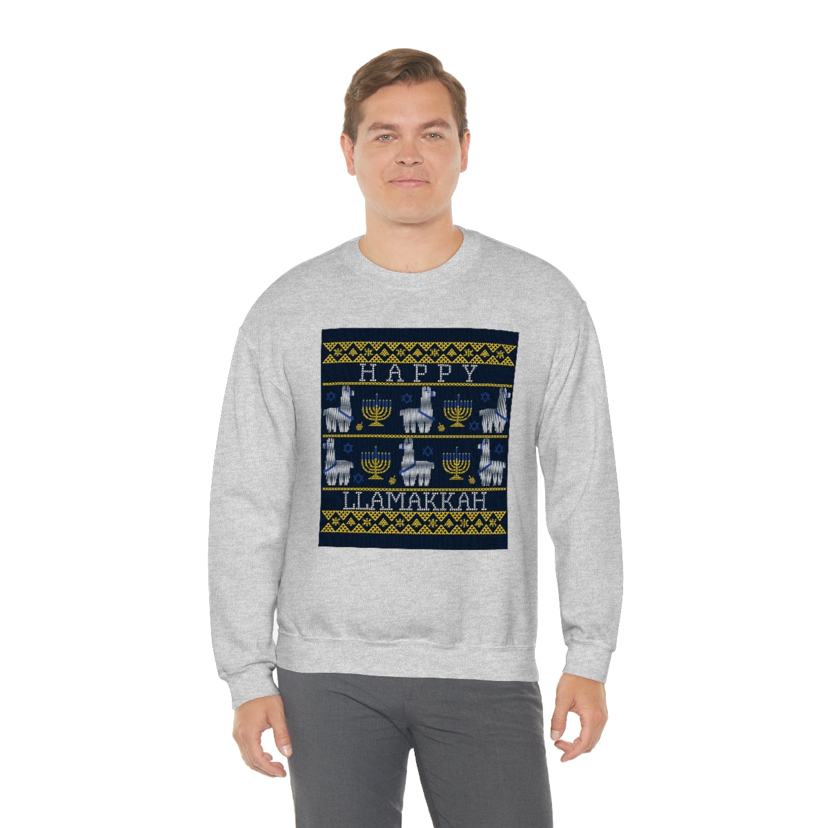 "Happy Llamakkah" Unisex Heavy Blend Crewneck Sweatshirt