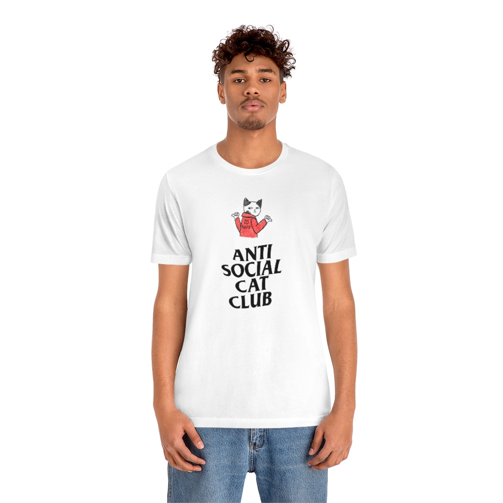 “Anti Social Cat Club” Shirt - Unisex Short-Sleeve Jersey Tee