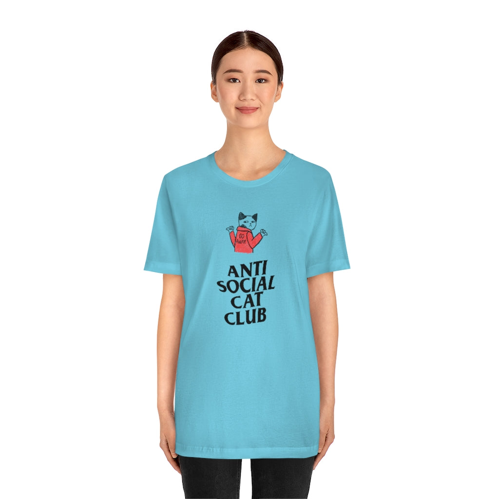 “Anti Social Cat Club” Shirt - Unisex Short-Sleeve Jersey Tee