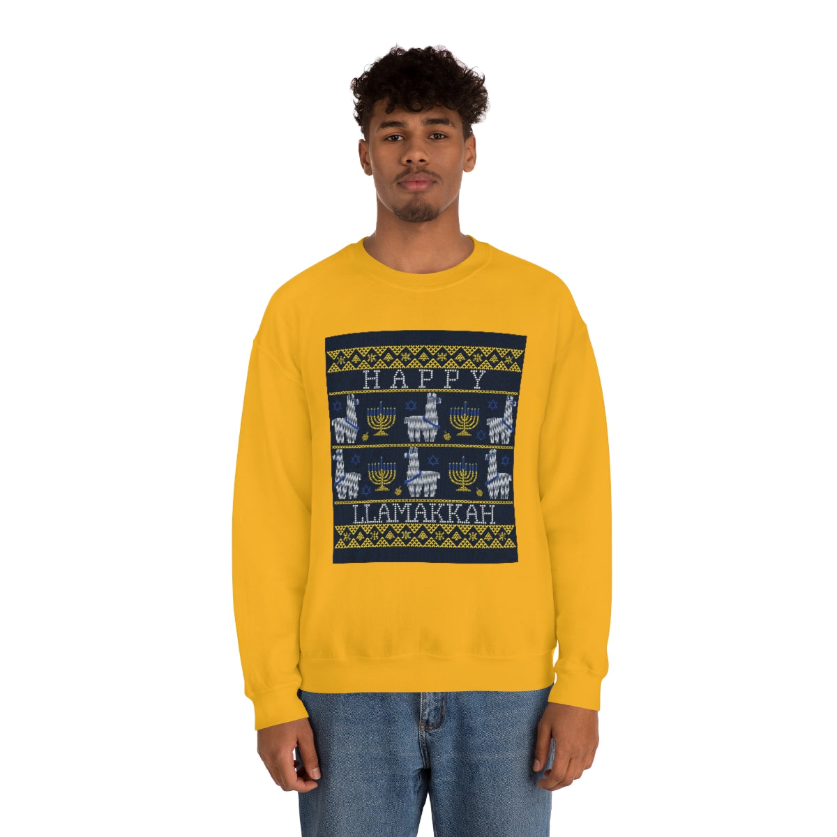 "Happy Llamakkah" Unisex Heavy Blend Crewneck Sweatshirt