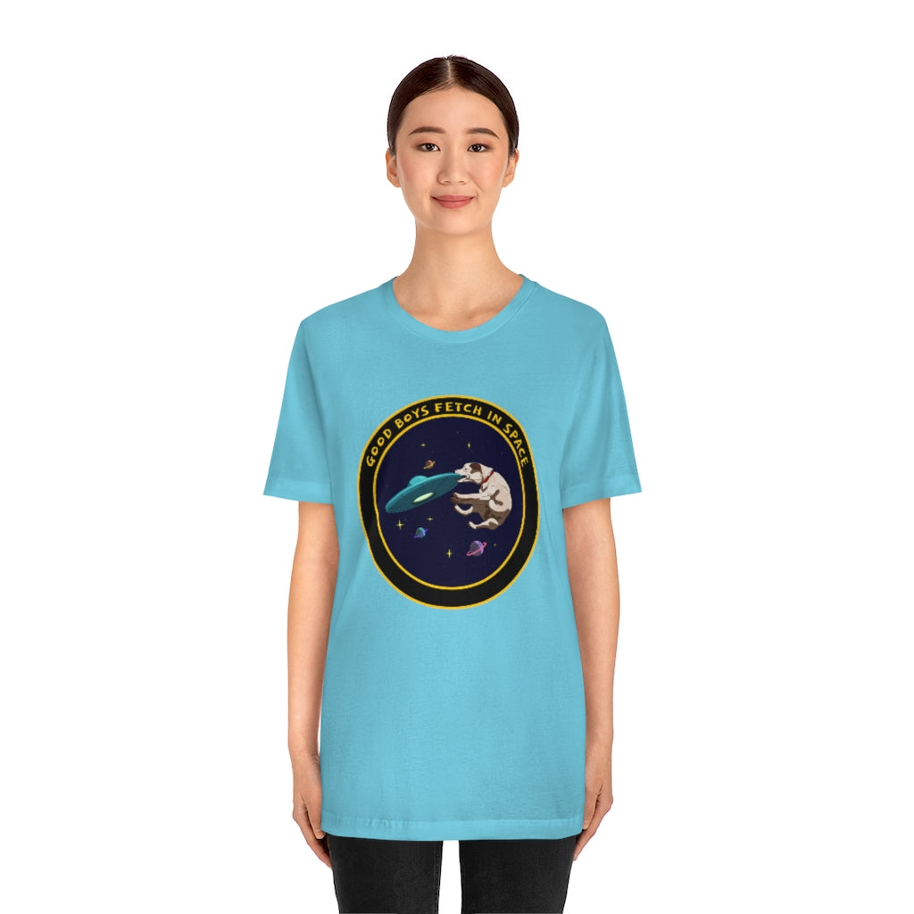 "Good Boys Fetch In Space" Unisex Jersey Short Sleeve Tee