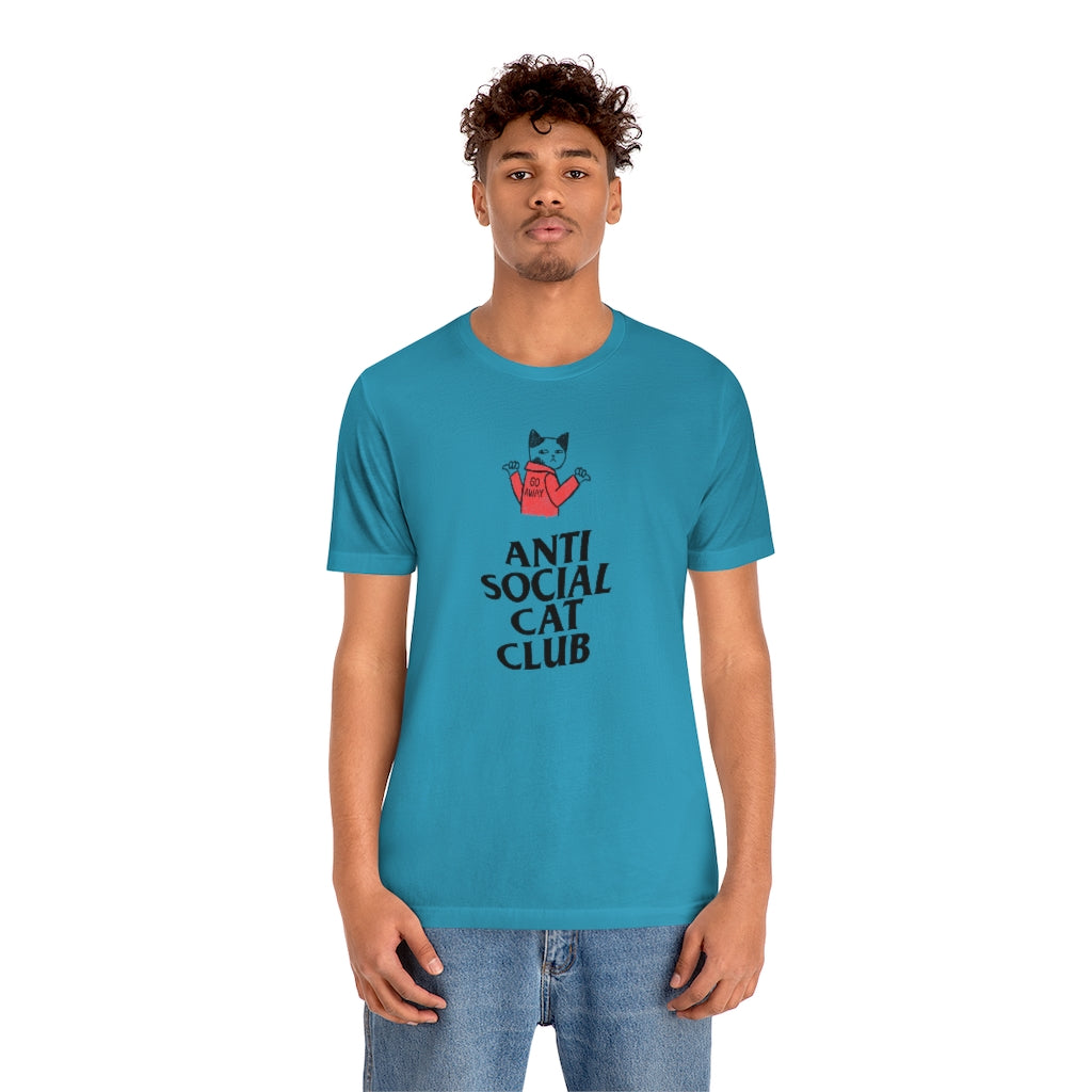 “Anti Social Cat Club” Shirt - Unisex Short-Sleeve Jersey Tee