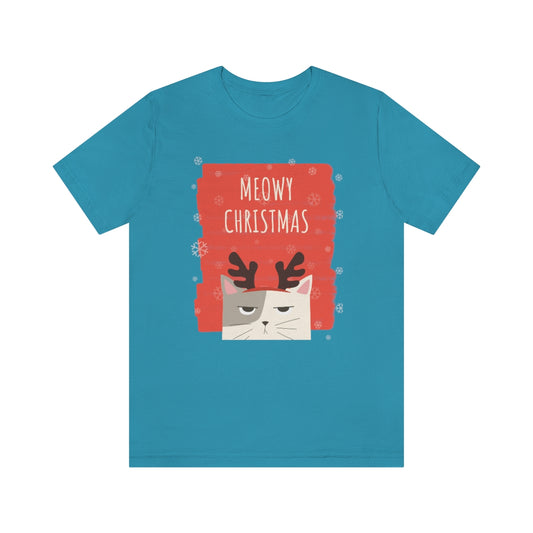 "MEOWY CHRISTMAS" Unisex Jersey Short Sleeve Tee