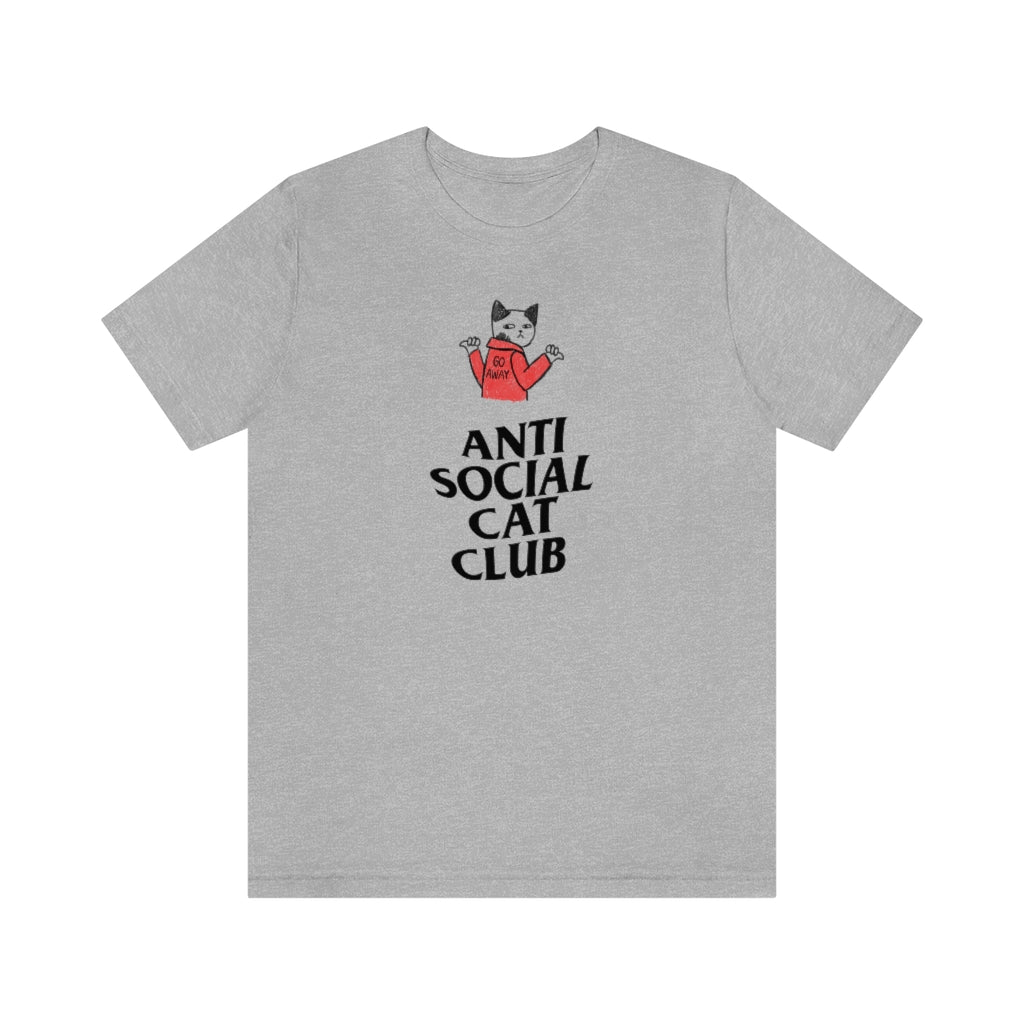 “Anti Social Cat Club” Shirt - Unisex Short-Sleeve Jersey Tee