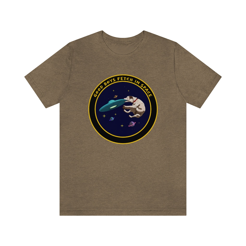 "Good Boys Fetch In Space" Unisex Jersey Short Sleeve Tee