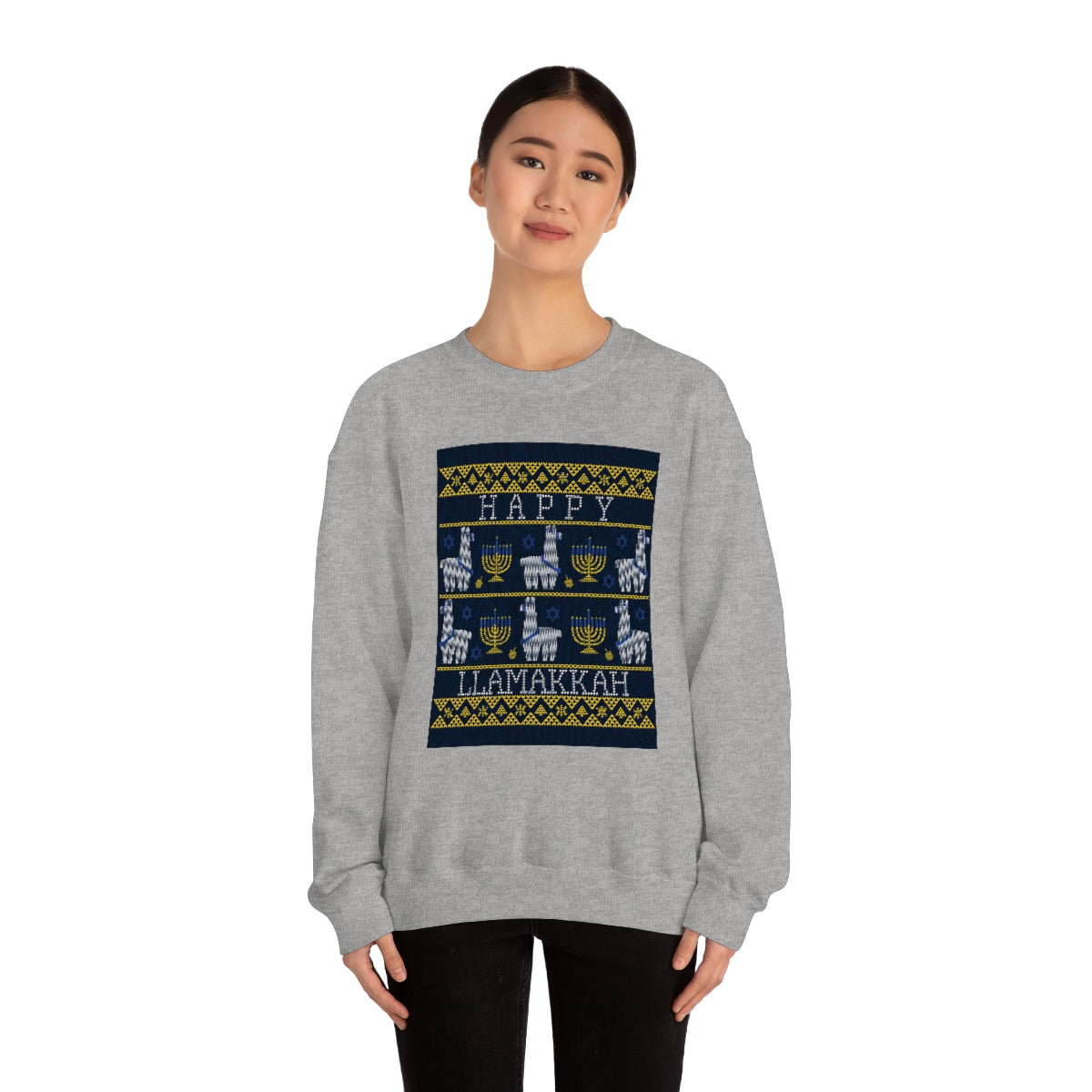 "Happy Llamakkah" Unisex Heavy Blend Crewneck Sweatshirt