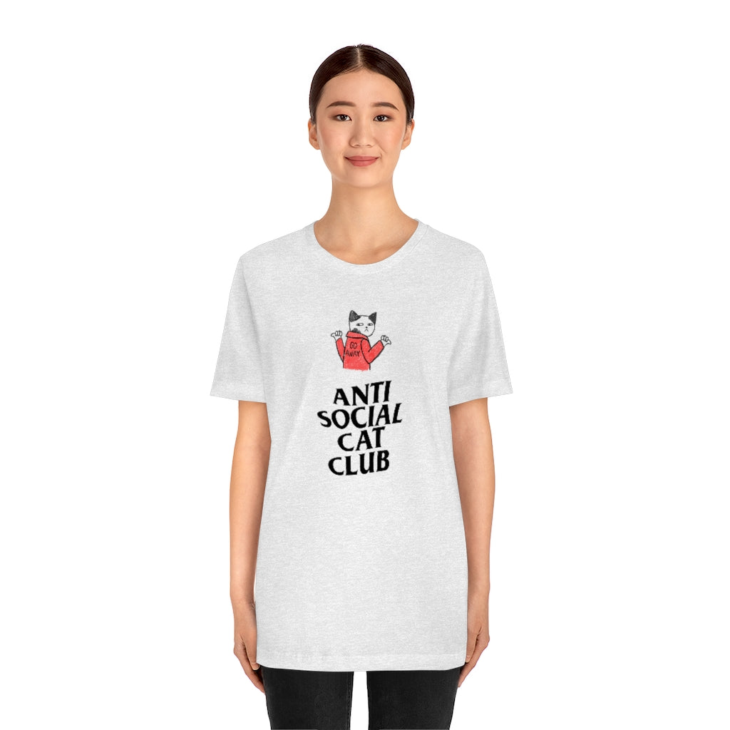 “Anti Social Cat Club” Shirt - Unisex Short-Sleeve Jersey Tee