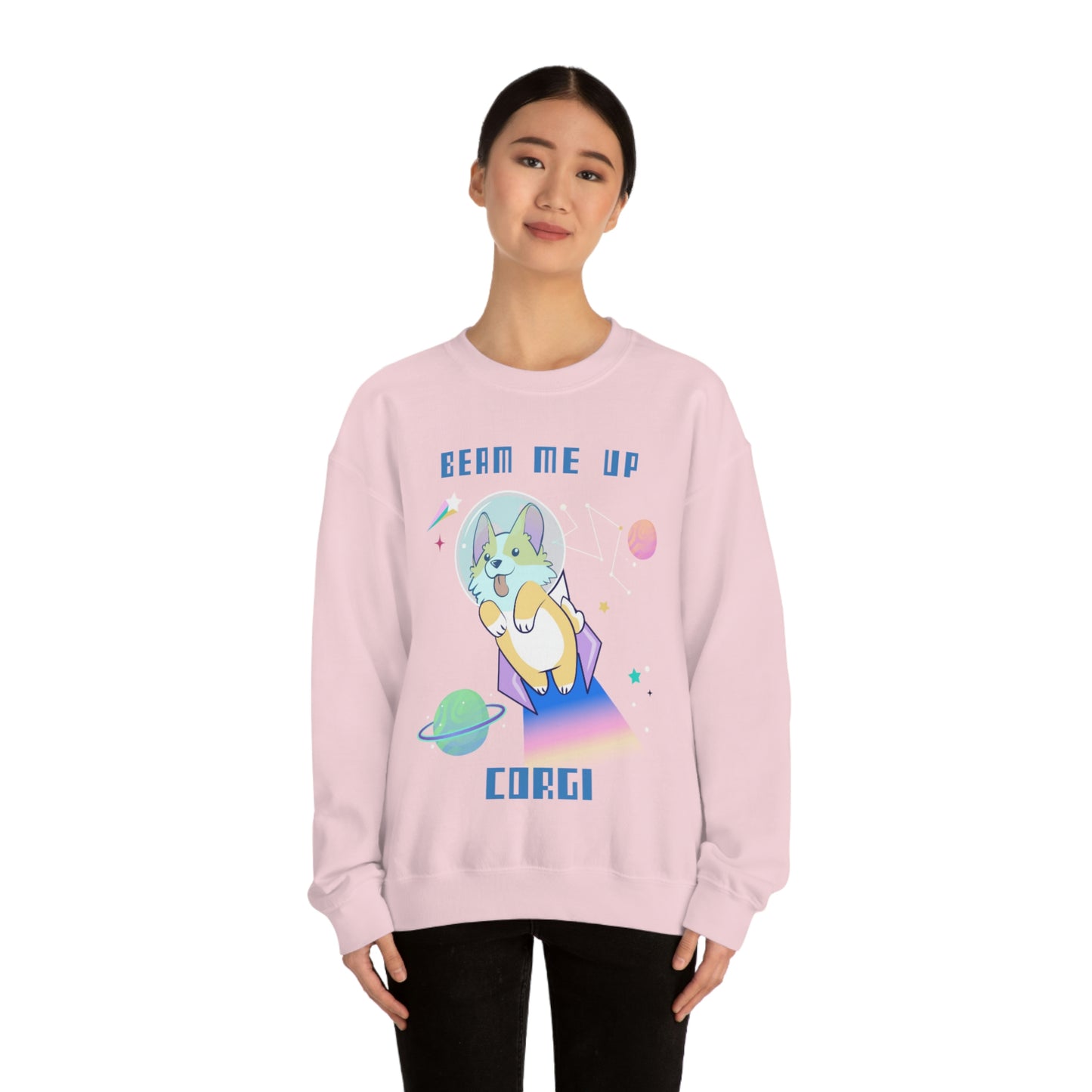 "Beam Me Up Corgi" Unisex Heavy Blend Crewneck Sweatshirt