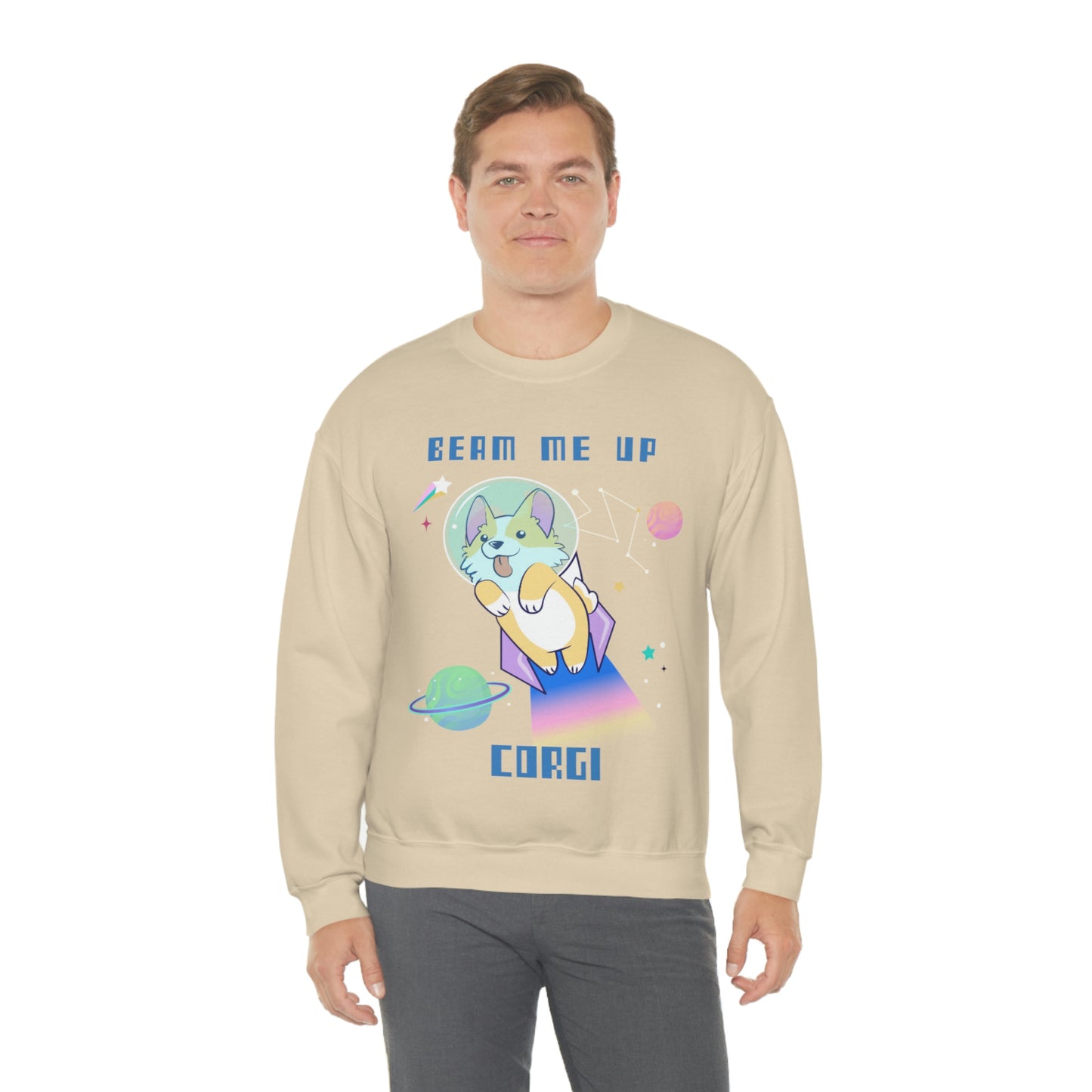 "Beam Me Up Corgi" Unisex Heavy Blend Crewneck Sweatshirt