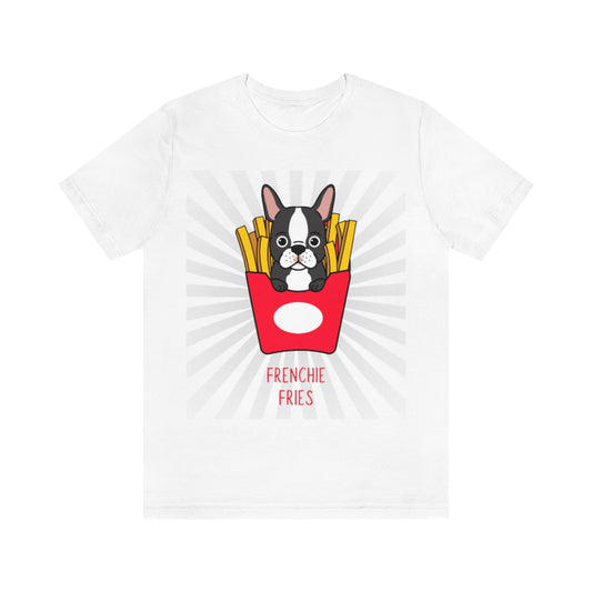 “Frenchie Fries” Shirt, Unisex, Short-Sleeve, Jersey French Bulldog Shirt