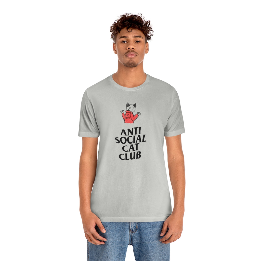 “Anti Social Cat Club” Shirt - Unisex Short-Sleeve Jersey Tee